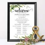 Elegant Greenery Wedding Ceremony Program Poster<br><div class="desc">A simple chic greenery wedding ceremony order of service sign. Easy to personalise with your details and add your own background colour. Please feel free to contact me if you have any special requests. PLEASE NOTE: For assistance on orders,  shipping,  product information,  etc.,  contact Zazzle Customer Care directly https://help.zazzle.com/hc/en-us/articles/221463567-How-Do-I-Contact-Zazzle-Customer-Support-.</div>