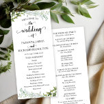 Elegant Greenery Wedding Ceremony Program Programme<br><div class="desc">Prepare to be captivated by our stunning lush greenery wedding suite! Bursting with beautiful illustrations of eucalyptus leaves and enhanced by romantic calligraphy, this suite is the perfect finishing touch for your magical garden-themed wedding. If you're dreaming of something extra special or have unique requests, don’t hesitate to reach out...</div>