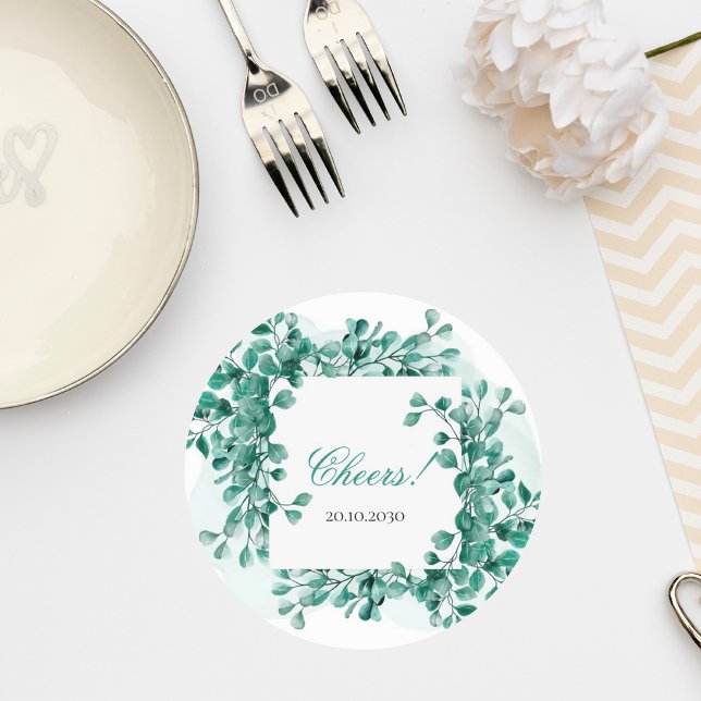 Elegant Greenery Wedding Coaster (Creator Uploaded)