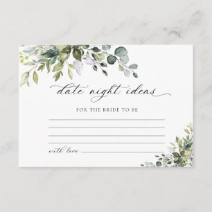 Elegant Greenery Wedding Date Night Ideas Enclosure Card