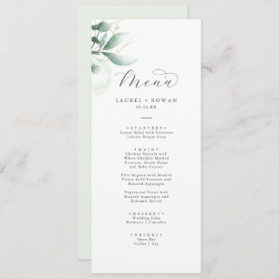 Elegant Greenery Wedding Dinner Menu
