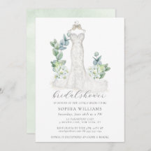 Elegant Greenery Wedding Dress Bridal Shower