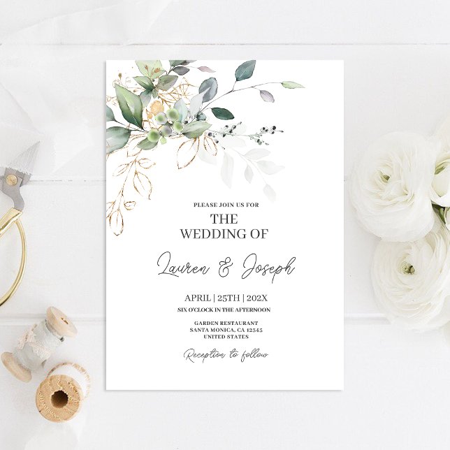 Elegant Greenery Wedding invitation (Creator Uploaded)