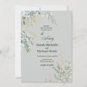 Elegant Greenery Wedding Invitation