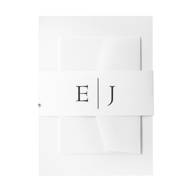 Elegant Greenery Wedding Invitation Belly Band (Front Example)