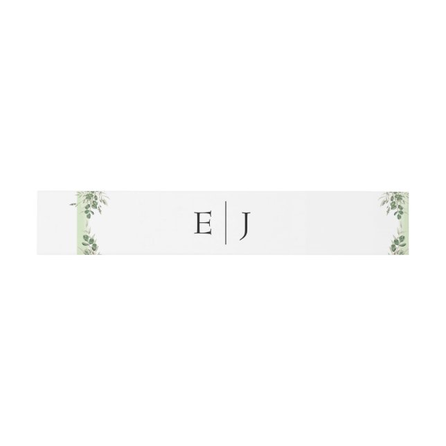 Elegant Greenery Wedding Invitation Belly Band (Flat)