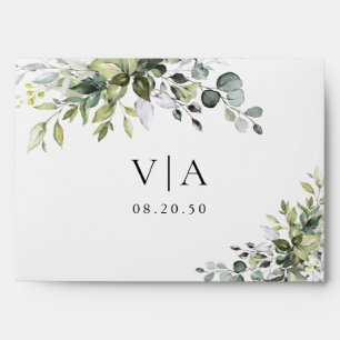 Elegant Greenery Wedding Invitation Envelope