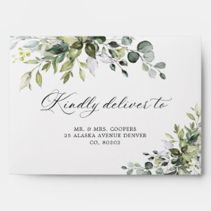 Elegant Greenery Wedding Invitation Envelope