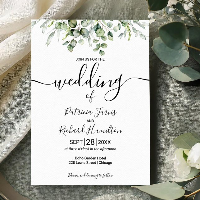 Elegant Greenery Wedding Invitations (Creator Uploaded)