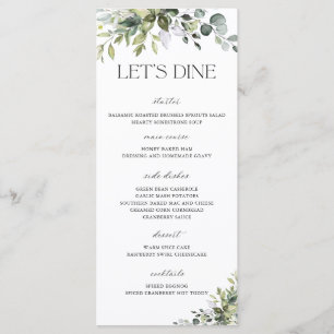 Elegant Greenery Wedding Menu