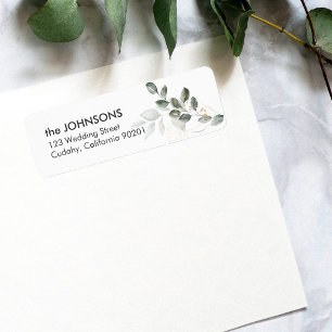 Elegant Greenery Wedding Return Address Label