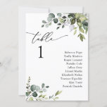 Elegant Greenery Wedding Seating Chart Table Cards<br><div class="desc">Designed to coordinate with our Boho Greenery wedding collection,  this customisable Menu Template features mixed watercolor greenery leaves paired with a classy serif in black. Matching items available.</div>