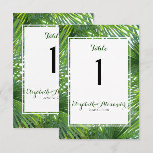 Elegant Greenery Wedding Table Number Card