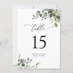 Elegant Greenery Wedding Table Number Cards<br><div class="desc">Designed to coordinate with our Boho Greenery wedding collection,  this customisable Menu Template features mixed watercolor greenery leaves paired with a classy serif in black. Matching items available.</div>
