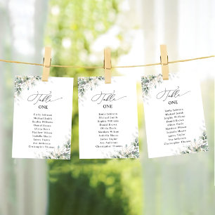 Elegant Greenery Wedding Table Seating Chart Cards