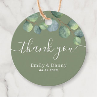 Elegant Greenery Wedding Welcome Bag Favour Tags