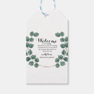 Elegant Greenery Wedding Welcome Gift Tags