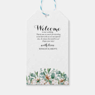 Elegant Greenery Wedding Welcome Gift Tags