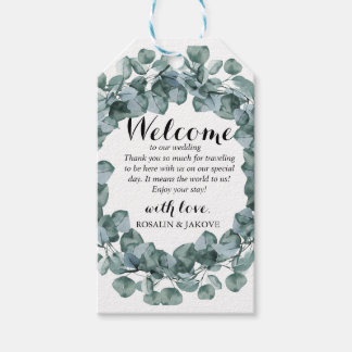 Elegant Greenery Wedding Welcome Gift Tags