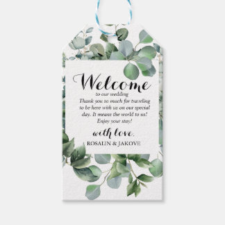 Elegant Greenery Wedding Welcome Gift Tags