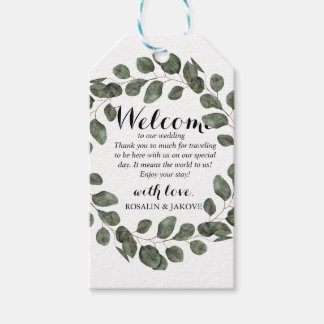 Elegant Greenery Wedding Welcome Gift Tags