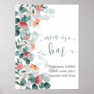 Elegant greenery wildflower eucalyptus welcome poster