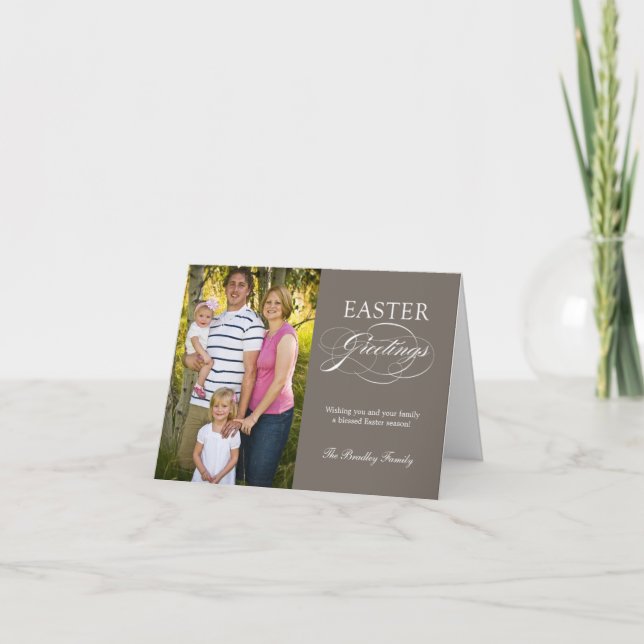 Elegant Greeting Easter Photo Card (Front)