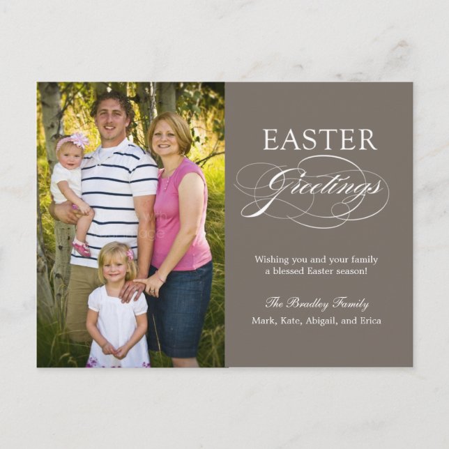 Elegant Greeting Easter Photo Card Post Card (Front)