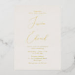 Elegant Greige and Gold Foil Wedding Invitation<br><div class="desc">Elegant Greige and Gold Foil Wedding Invitation Foil Invitation

See matching items in Niche and nest store</div>