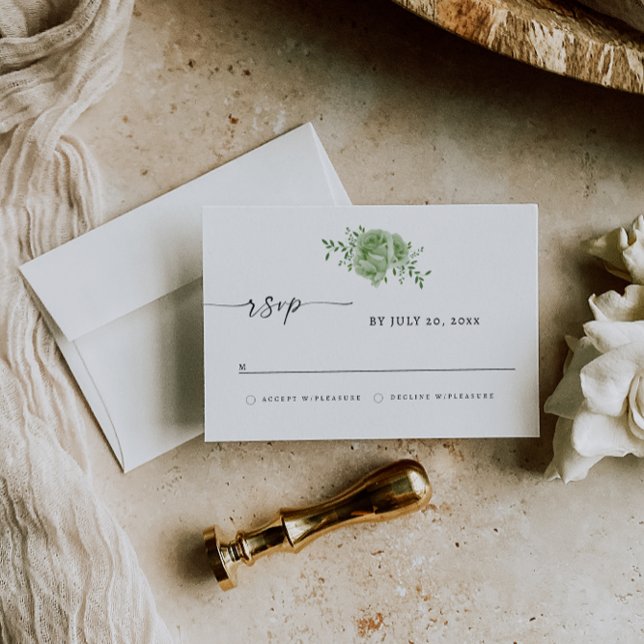 Elegant  greneery RSVP  Save The Date (Creator Uploaded)