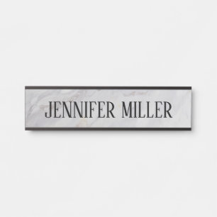 Elegant grey and beige marble design  door sign