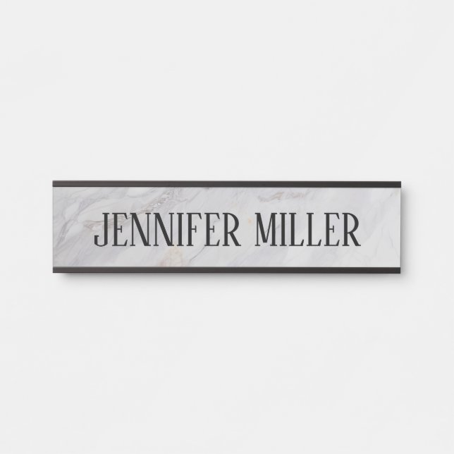 Elegant grey and beige marble design  door sign (Front)