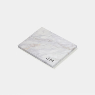 Elegant grey and beige marble design post-it notes