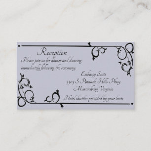 Elegant Grey and Black Flowing Vine Floral Enclosure Card