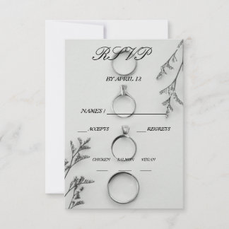 Elegant Grey and Black Wedding Response Card