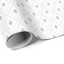 Elegant Grey and Gold Argyle Gift Wrap