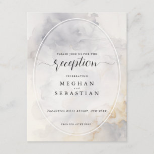 Elegant Grey and Pale Gold Soft Clouds Enclosure Card
