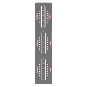 Elegant Grey and Pink Aztec Pattern Short Table Runner