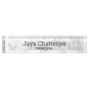 Elegant Grey and Pink Marble Nameplate