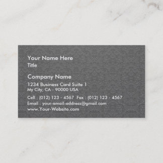 Elegant Grey and White Damask Vector Business Card