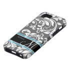 Elegant Grey and white floral damask w/ monogram