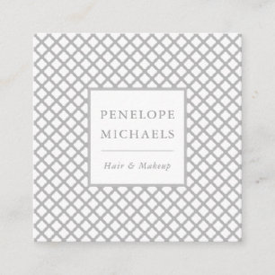 Elegant Grey and White Geometric Square Business Card