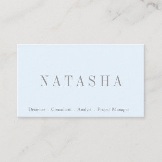 Elegant Grey and White Script Font Business Card