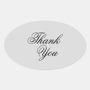 Elegant grey & black thank you stickers