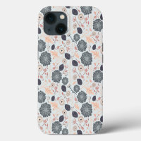 Elegant Grey Blue Floral Pattern