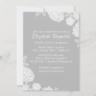 Elegant Grey Bridal Shower Invitations