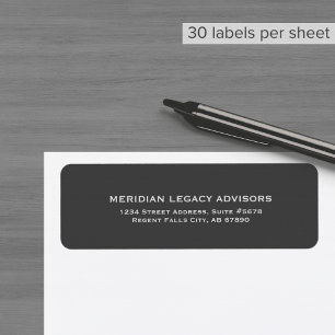 Elegant Grey Business Return Address Label