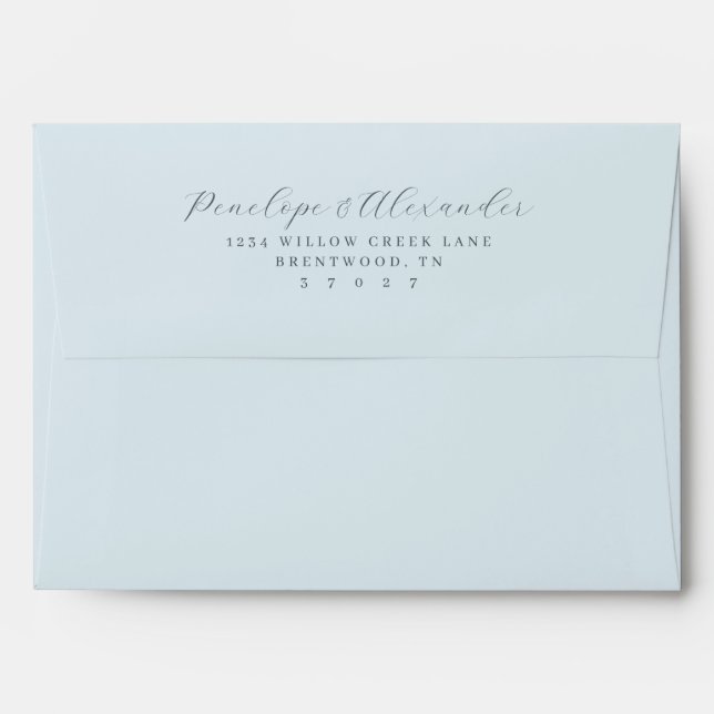 Elegant Grey Calligraphy Envelope (Back (Top Flap))