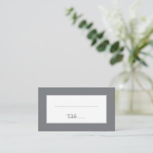 Elegant Grey Calligraphy Place Card