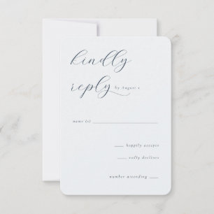 Elegant Grey Calligraphy RSVP Card